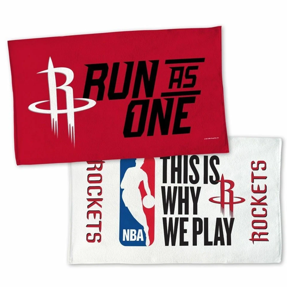 NBA Houston Run as One Rockets  2-Side 22" x42" Bench Towel On-Court Locker Room - Image 1 of 1