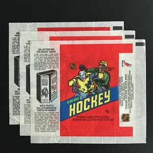 1981-82 O-PEE-CHEE WRAPPER (LOT OF 3) *VERY CLEAN* 57814 - Imagen 1 de 2