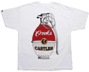 Crooks & Castles Men's T-Shirt War Hall Grenade Short Sleeve Tee in Small White - Picture 1 of 2