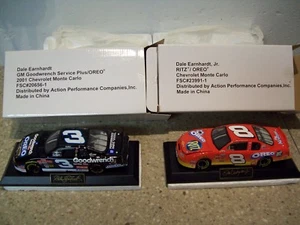 Set of 2- 1:32 scale- Earnhardt Sr. and Jr. w/Base / Oreo Series/ NIB - Picture 1 of 11