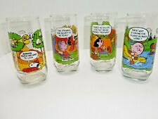 Vintage McDonalds Camp Snoopy Collection Glasses Lot of 4 1968-1971 Lucy Charlie