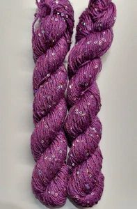 Worsted Tweed Yarn with Sequins " unknow Fiber" 50 g each - Picture 1 of 10