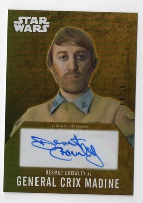 Dermot Crowley as Madine 2016 Topps Star Wars Evolution Autograph Card Gold /10 - Image 1 of 2