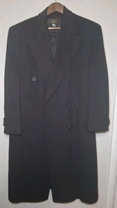 HART SHAFFNER MARX Mens Overcoat 38 S Wool MADE USA NAVY BLUE - Picture 1 of 18