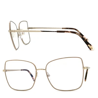 Armação de óculos TOM FORD para homens mulheres bege x dourado inclui bloqueio de luz azul - Imagem 1 de 4