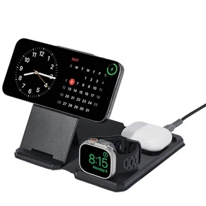 UAG Bureau de Voyage 3 en 1 MAGSAFE 15W Station de Charge sans Fil Pliable - LIRE DIS - Photo 1 sur 7
