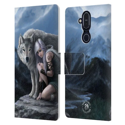 OFFICIAL ANNE STOKES WOLVES LEATHER BOOK WALLET CASE FOR MICROSOFT NOKIA PHONES - Image 1 of 4