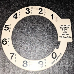 Vintage Jackson MI telephone dial County Dept Aging Advertising plate Michigan - Picture 1 of 5