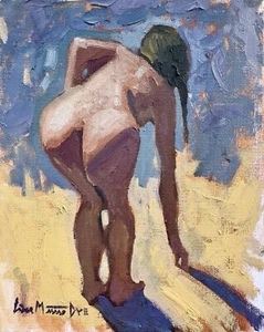 Dipinto originale figura femminile nuda Sargent Schmid 8x10 firmato - Foto 1 di 4