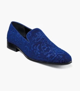 Stacy Adams Men's Saunders Debossed Velour Slip On - Picture 1 of 8