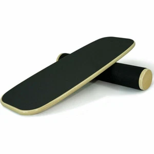 Balance training Board Wooden Trainer Adjustable Stopper Wobble Roller Gift - Picture 1 of 8
