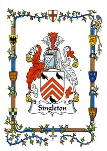 Surname Family Name Coat of Arms History Print Personalised Ready to Frame - Picture 1 of 1