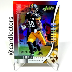 Panini Absolute Football 2019 James Conner #17 rojo espectro SP/100 Steelers - Imagen 1 de 3