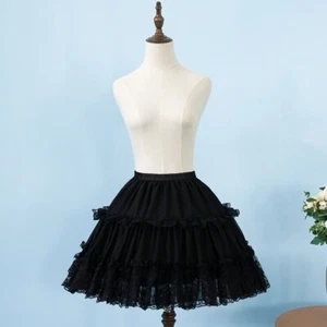 Women Lace Lolita Skirt Petticoat Crinoline Underskirt Ruffle Cosplay Tulle - Picture 1 of 11