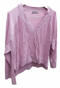 Suéter A by Anthropologie XS Rosa Lana Merino Cuadrado Alto-Bajo Dobladillo Dividido Talla Grande - Imagen 1 de 12