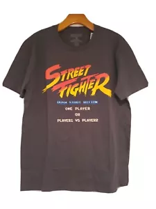 New Capcom Street Fighter Player 1 v Player 2 Medium Gaming Black Cotton Tee - Picture 1 of 5