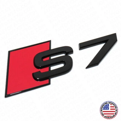 For Audi S7 Gloss Black Rear Letter Tail Badge Trunk Emblem Badge Logo Sport  - Image 1 of 4