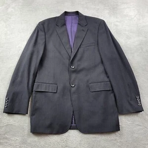 J. Ferrar Suit Jacket Mens M Tall / L MD Black Pinstriped Sports Coat - Picture 1 of 11