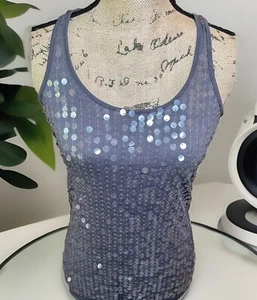 🔥Almost Famous Gray Racerback Blouse Sequins Small Y2K NICE✅ SHIPS FAST⚡️ - Picture 1 of 6