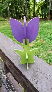 Longaberger 2015 Woodcrafts Tulip Purple  Green Take Apart - Picture 1 of 4