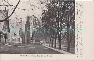 Red Hook NY - DOWN SOUTH BROADWAY TO CHURCH - Postal - Imagen 1 de 2