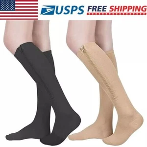 30-40mmHg Knee High Medical Compression Stockings Varicose Veins Surgical Socks - Picture 1 of 24