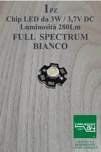 1x Chip LED 3W da 3,7V colore FULL SPECTRUM BIANCO / 700mA - Luminosità 280Lm - Imagen 1 de 1