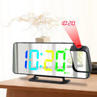 LED Wecker Tischuhr Digital Snooze Alarm USB Dimmbar 12/24Stunden mit Projektion