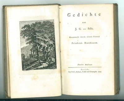 VON SALIS JOHANN GAUDENZ GEDICHTE ZURICH ORELL GESSNER FUSSLI 1794 ZWEITE AUFLAG - Immagine 1 di 2