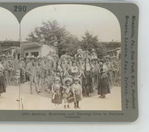 Mexican Musicians & Dancing Girls in National Costume Mexico Keystone Stereoview - Picture 1 of 2