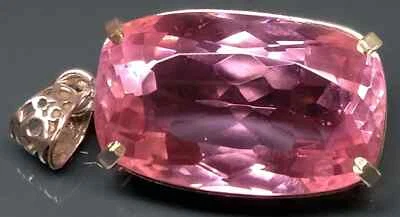 Colgante Natural Certificado Topacio Rosa Corte Cojín 99-100 Ct EGL Piedras Preciosas PD030 Foto 1 de 4