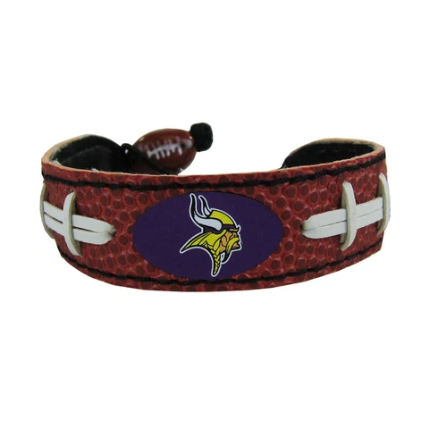 Brand New NFL Minnesota Vikings Classic Genuine Football Leather Bracelet Cover