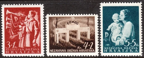 Stamp Croatia Sc B13-5 1942 WWII 3rd Reich NDH Welfare Triumphal Arch MNH Cover
