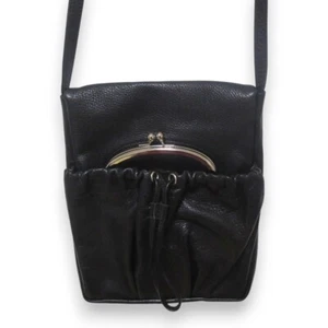 Y'S Yohji Yamamoto Leather Purse Pocket Shoulder Bag Unisex Black Silver Used - Picture 1 of 14