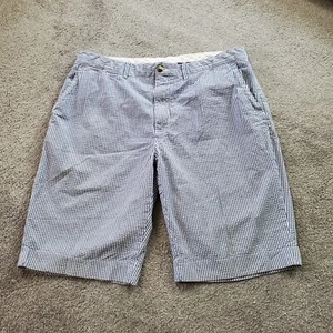 Polo Ralph Lauren Shorts Mens 36 Blue White Chino Striped 11 In Golf Seersucker - Picture 1 of 11