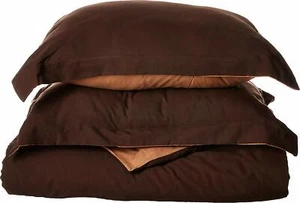 NEW CLARA CLARK 3 Piece DUVET Set Premier 1800 Collection MOCHA Chocolate FULL - Picture 1 of 5