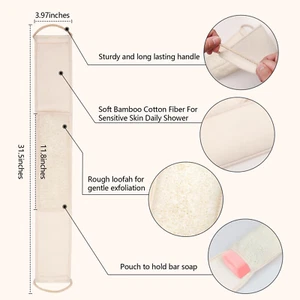 🧽 Natural Loofah Lavatrice Schiena Scrubber Esfoliante Pulizia Profonda - Foto 1 di 11