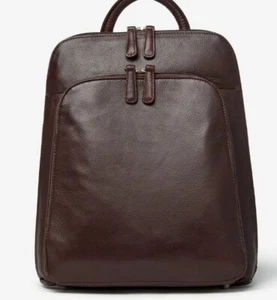 Osgoode Marley Brand Vintage Organiser Soft Leather Mini Backpack Purse, Brown - Picture 1 of 22