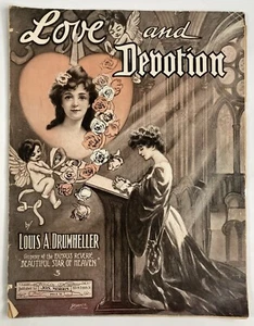 Love and Devotion Louis Drumheller Vintage 1917 Sheet Music - Picture 1 of 3
