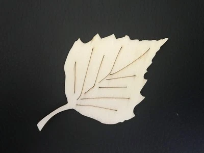 #9 Birke Blatt aus Holz 8 x 5 cm  Deko Bastel Herbst Bastelmaterial Bastelholz - Bild 1 von 3