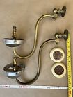 Pair Victorian / Early C20th Brass Gas Lights