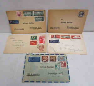 5 Different 1950s Germany DDR Postal & Air Mail Covers Sent to Brooklyn NY #1 - Picture 1 of 11