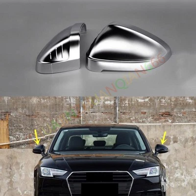 A Pair Plated Matte Silver Rearview Mirror Shell Replace For Audi A4 2017-2024 - Image 1 of 4