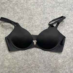 Victoria Secret Lined Bra 32A Black Underwire Adjustable Strap Push Up Bra - Picture 1 of 5