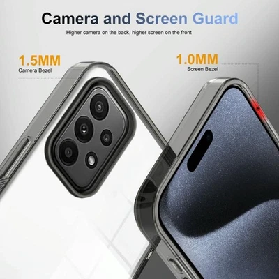 Custodia ibrida trasparente antiscivolo 2,5 mm per Samsung Galaxy A23 4G nera - Immagine 1 di 4