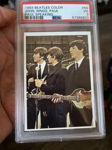 1964 BEATLES COLOR - John, Ringo, Paul - Paul Speaking #60 PSA 3 VG - Picture 1 of 2