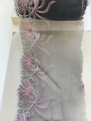 Multicolor  Floral Embroidered Lace Trim for Sewing/Bridal/Crafts/6" Wide - Image 1 of 4