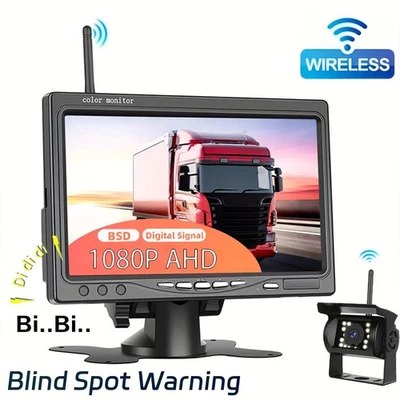 AHD 7" 1080P Digital Backup Camera Monitor for Truck RV -Universal,2.4G/3G/4G/5G - Image 1 of 4