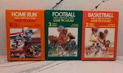3 Game Lot Atari 2600 Sports Lot Football Home Run Basketball CIB - Image 1 of 4