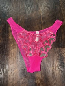 Panty Brasileño Sin Mangas Victoria's Secret Dream Angels Encaje Rosa Caliente L - Imagen 1 de 5